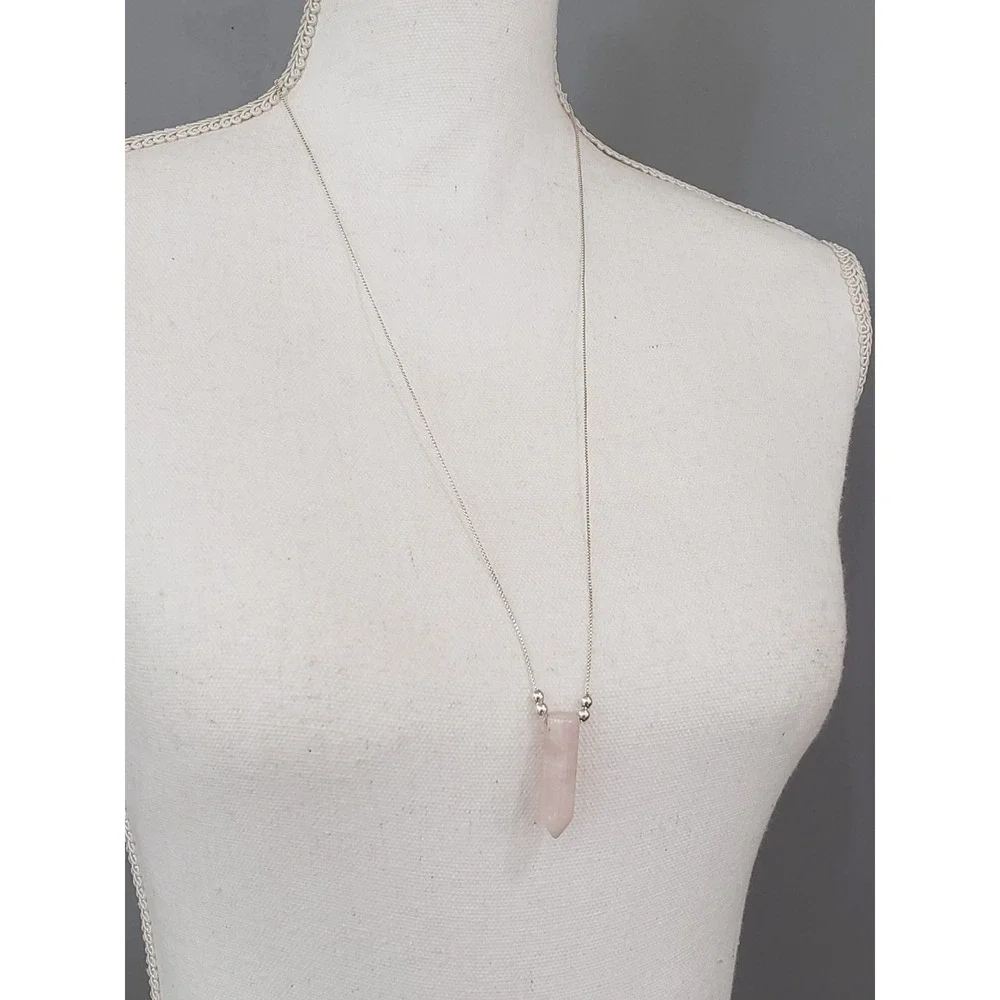 Alex & Ani Earth Sultry Natural Rose Quartz Sterling Silver Adjustable Necklace